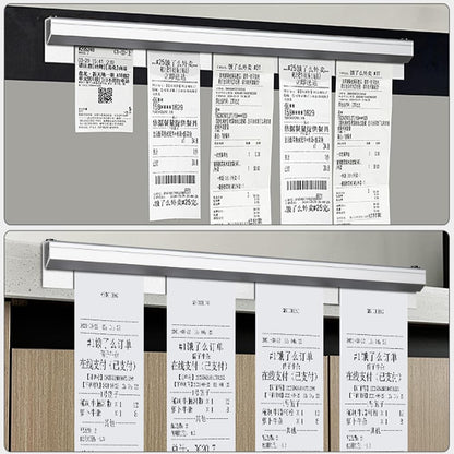 ECKEK 2 Pack Ticket Holders Receipt Holder for Restaurant, No Drill Check Rack Order Receipt Rail Display Slide for Commercial Kitchen Cafes Pubs Bars (12 Inch)