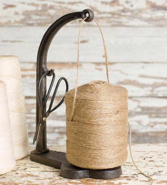 Neletao Vintage Style Cast Iron Twine and Shears Set for Crafting, Gardening, Kitchen, Gift