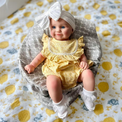 OCSDOLL 21 Inch 9 Lbs Maddie Girl Full Body Platinum Soft Silicone Reborn Doll - Realistic Lifelike Newborn Girl Doll Can Open Mouth Anatomically Correct Weighted Babies