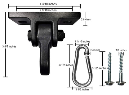 ABUSA Heavy Duty Black Swing Hangers Screws Bolts Included Over 5000 lb Capacity Playground Porch Yoga Seat Trapeze Wooden Sets Indoor Outdoor 2 Pack