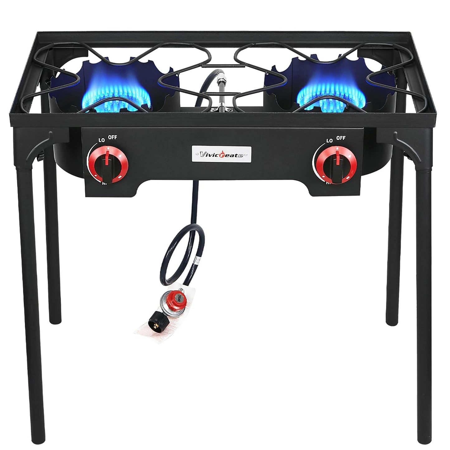 Vivicreate High Pressure Propane Gas Outdoor Camping BBQ Grill Stove Burner Estufas de Gas para Cocinar Afuera Es gas propano Regulator 20 PSIG