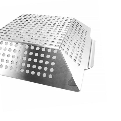 Anveena Grill Baskets 1 Pack Stainless Steel Grilling Basket for Indoor and Outdoor Use, Heavy Duty Vegetables Grill Basket for Veggies and Kabob, Suitable for All Grills, Dishwasher Safe