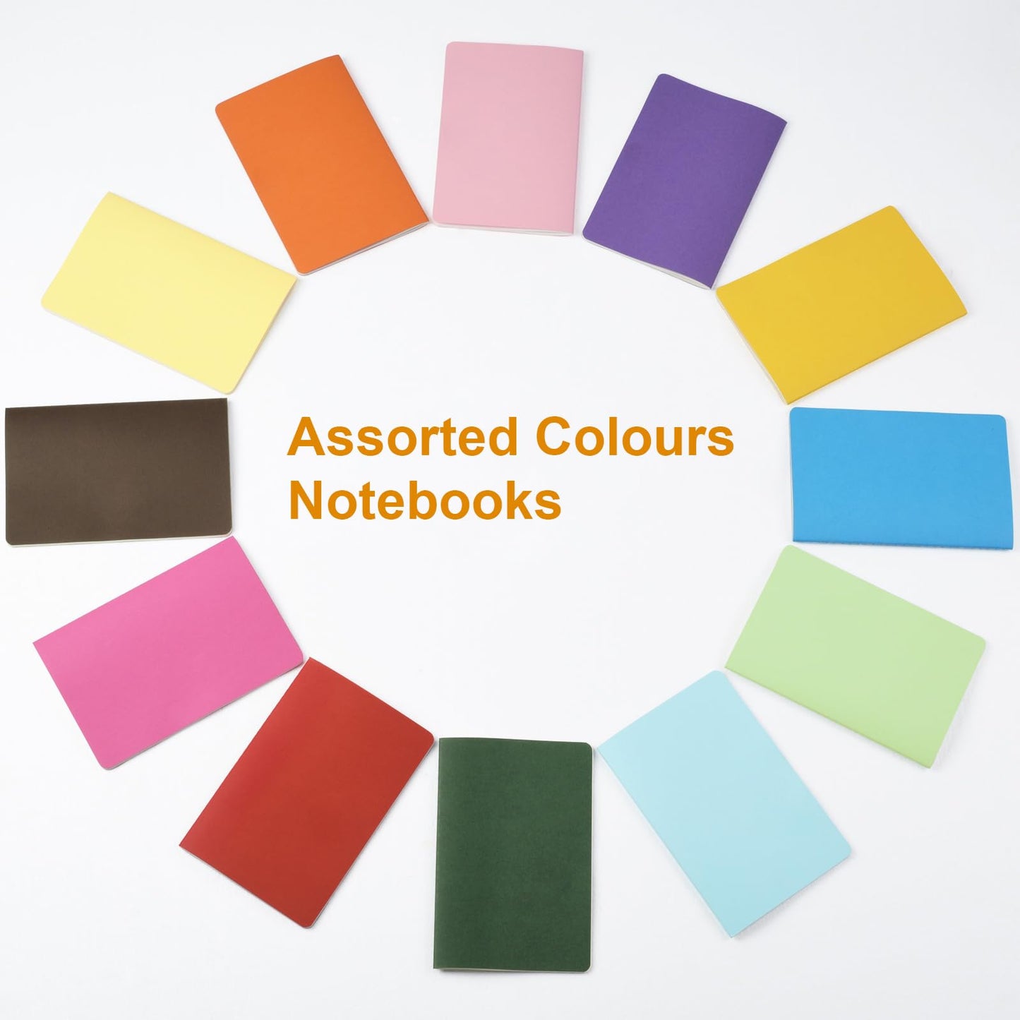 ZCZN 24 Pack Colorful Blank Notebooks Bulk, A5 Journals with 12 Colors, 60 Pages/30 Sheets, 8.3x5.5 Inch, Plain Paper, Travel Writing Journal Notebooks for Work & School