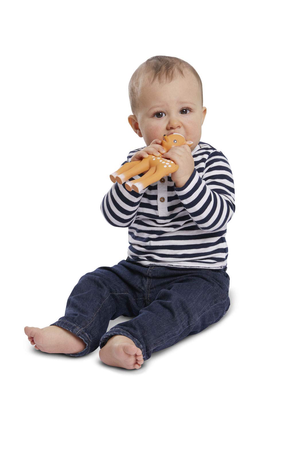 Fanfan the Fawn Baby Teether by Sophie la Girafe – Natural Rubber Teething Toy with Squeaker, Easy Grip for Little Hands, Soothes Teething Gums, Soft Sensory Chew Toy for Newborns & Infants 0+ Months