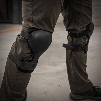 GRITR Tactical Knee Pads for Work, Hunting, Construction, Gardening, Paintball w/Foam Padding, Hard Shell & Adjustable Straps - Heavy Duty Professional Knee Protectors for Men & Women, Black