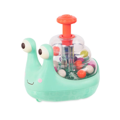 B. toys – Light Up Snail Ball PopperBaby Toy with Glowing Effects & Easy– Grip Handle – Interactive Educational Toy for Motor Skills Development – Colorful Baby Toys for 10+ Months