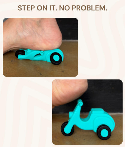 Silicone Toy Cars for Kids Ages 3+ – Soft, Safe Non-Toxic Silicone Cars with Smooth Rolling Wheels, Quiet Play, Push and Go Car Toys, Food Grade Silicone Toys, No Hole Bath Toy Mold Free, 5 Pack Set