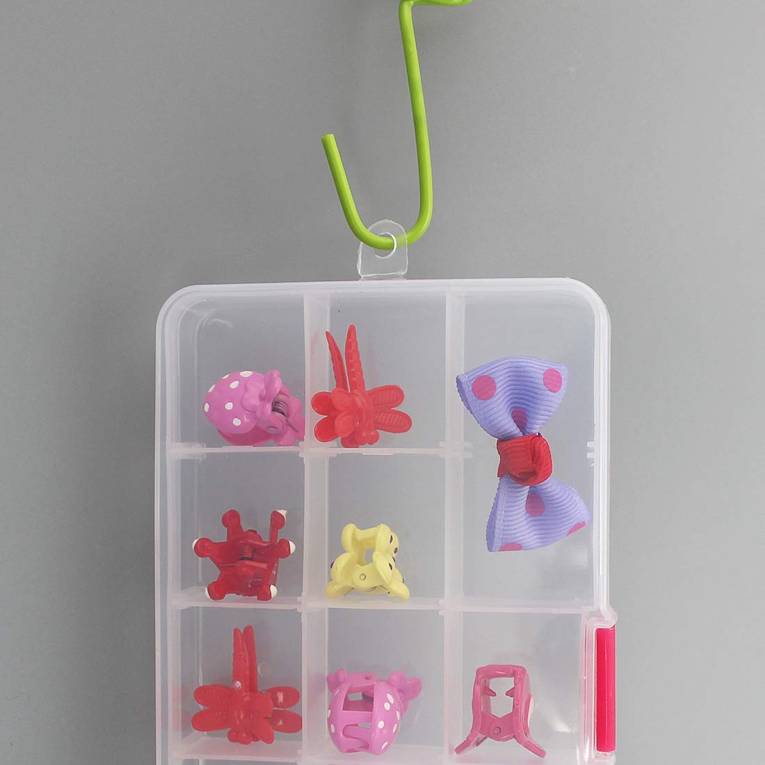 Lawei 15 Pack Plastic Jewelry Box - 15 Grid Organizer Storage Box with Adjustable Dividers Plastic Compartment Container for Bead Jewelry Craft Tackles