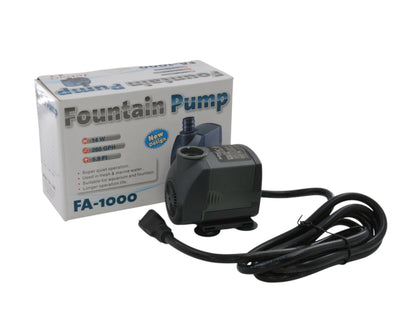 Jebao FA-1000 260GPH Submersible Fountain Pump for Hydroponics, Aquaponics, Waterfall, Fish Pond