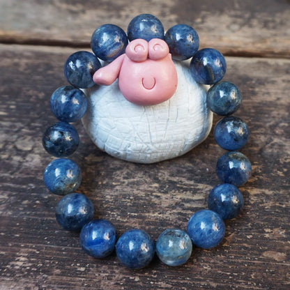 TaHLga Kyanite Bracelet 12MM for Women Men Beads | Control of Your Life - Fits for About 8" Wrist | Anxiety & Stress Relief | Absorb Negative Energy | Gift