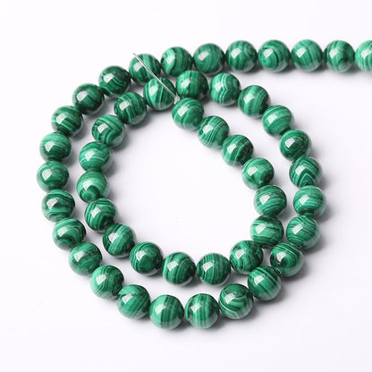31pcs 6mm Natural Green Malachite Beads AAA Gemstone Round Loose Beads for Jewelry Making DIY Bracelets Necklaces Crystal Energy Healing Stone Beads 7.5" (Natural Malachite, 6mm)