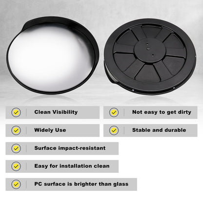 KOBSAINF 18 Inch Convex Mirror Outdoor with Adjustable Wall Fixing Bracket, Driveway Mirror for Wide Angle View Security Blind Spot
