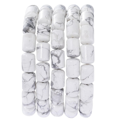 Natural White Turquoise Cylinder Tube Beads 10x14mm 38cm/str Loose Semi Gemstone Stone Beads for Making Bracelets Necklace
