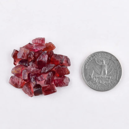 50 carats Natural Raw Red Garnet Gemstones Stone Rough Crystals, Jewelry Making Bulk Supply, Wire Wrapping, Wholesale Lot, Chakra Crystals January Birthstone DIY Loose Stones, 9 to 13mm, (7 to 8pcs)