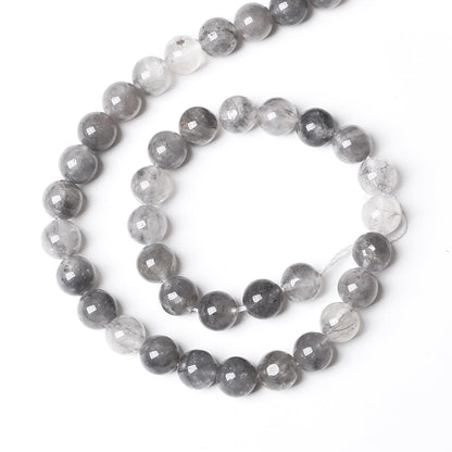 45pcs 8mm Natural Grey Cloud Crystal Stone Beads for Jewelry Making Energy Healing Power Stone Beads DIY Bracelet Necklace Accessories 15"(8mm, Grey Cloud Crystal)