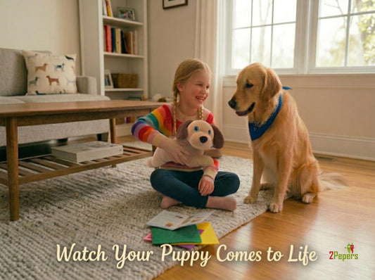 2Pepers Create Your Own Best Friend: DIY No-Sew Plush Dog Craft Kit for Kids - Stuffed Animal Kit for Children, Plushie Puppy Art Pillow, Gift for Boys & Girls Ages 3 4 5 6 7 8+, Dog Toy STEM Present