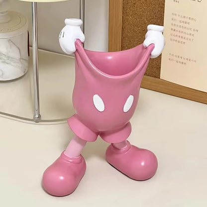 FUEMEILY Cute Mouse Pen Holder for Desk, Cartoon Mouse Vase Makeup Brush Holder, Birthday Party Supplies Gift for Home Decoration