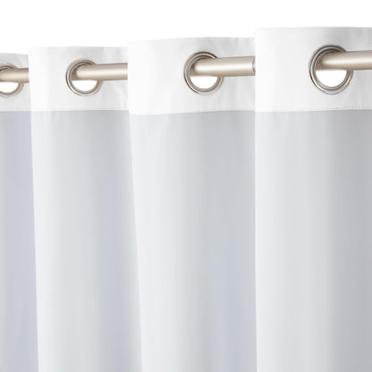 Amazon Basics Room Darkening Blackout Window Curtains 2 Panels with Grommets, for Living Room and Bedroom, 52 x 84 inches, White
