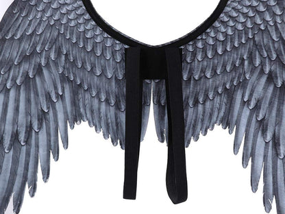Himine Non-Woven Fabric Festive Party Angel Wings Suitable for Child Decorative Wings (Black)