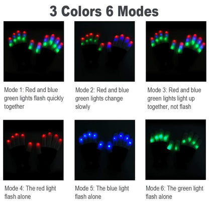 Luwint Kids LED Gloves Finger Light up Gloves - Flashing Autistic Cool Toys for Boys Girls, Children 3-7 Years