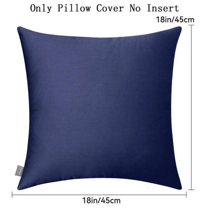 Thmyo 4-Pack 100% Cotton Comfortable Solid Decorative Throw Pillow Case, Square Cushion Cover Pillowcase Sublimation Blank Pillow Covers DIY Throw Pillowcase for Couch(18x18 inch/ 45x45cm,Dark Blue)