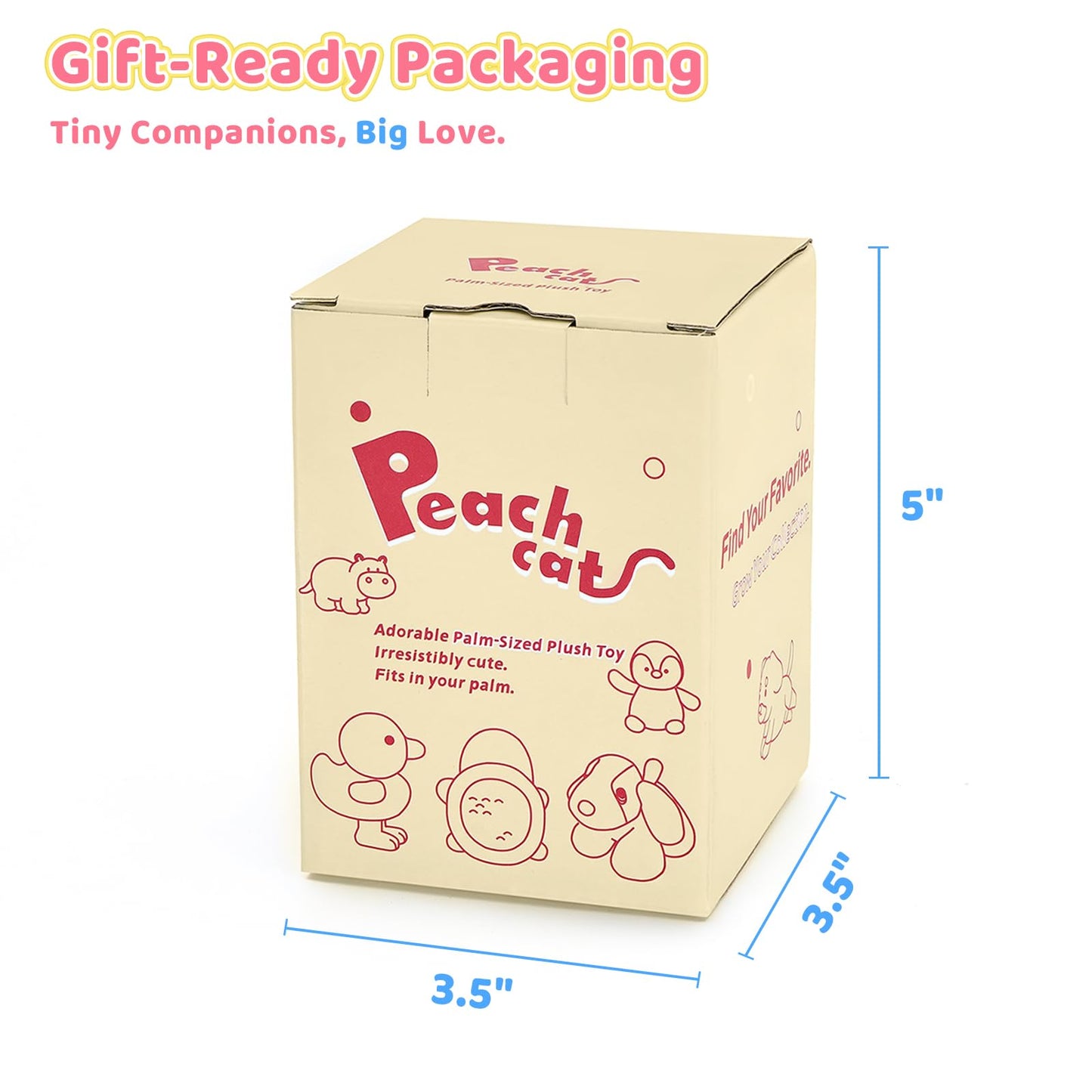 PEACH CAT Elephant Stuffed Animal Cute Plushies Small Plush Toys Birthday Gifts for Girls Boys Kids