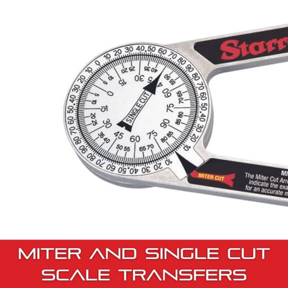 Starrett ProSite Miter Protractor Angle Finder with Two Laser Engraved Scales - Ideal for Carpenters, Plumbers, and DIY Home Improvement - 7" Narrow Plastic - 505P-7