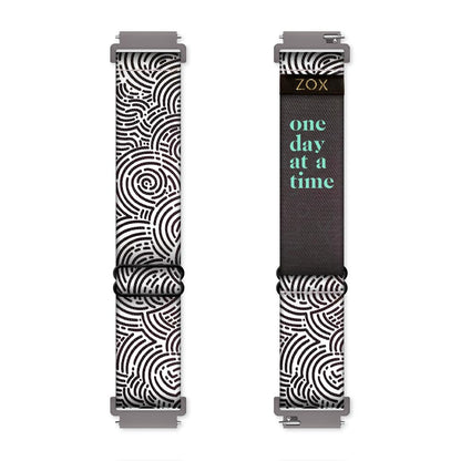 ZOX Android Smart Watch Band – One Day At A Time | Soft, Adjustable Elastic Band with Motivational Affirmations and Beautiful Artwork – Gifts for Men, Women & Teens (20 MM)