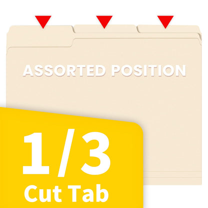 SUNEE Manilla Folders Letter Size (8.5 x 11 inches), 250 Per Box, 1/3 Cut Tab for Easy Labeling and Organization, Durable Standard Paper for Home, Office, School Filing
