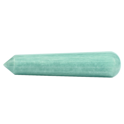 Amazing Gemstone Amazonite Crystal Wand Massage Stick - Pelvic Wand Gua Sha for Adults - Crystals and Healing Stones Massage Wands for Adults Gifts (Pointed)