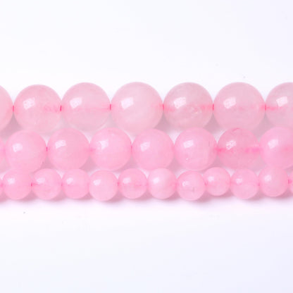 Natural Pink Crystal Beads Gemstone Round Crystal Energy Stone Jewelry Making DIY Bracelet Necklace Jewelry Making 1 Strand 15" 10MM 35PCS