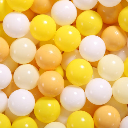GOGOSO Ball Pit Balls for Toddlers Dogs Baby Boys Girls 2.2Inch Plasticball Toys for Kid Play Tent Birthday Slides Party Decor 170 pcs, Cream Yellow+ Macaron Yellow+ White