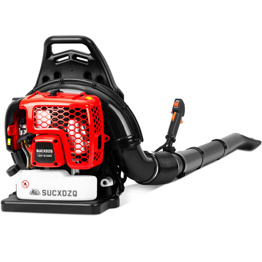 EIDOWA 63CC Gas Backpack Leaf Blower – 665 CFM, 205 MPH, Commercial-Grade Gas Blower for Landscaping, Snow Removal, and Heavy-Duty Yard Work – Lightweight, Quiet for Residential Areas (Red)