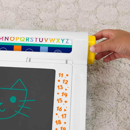 Fisher-Price Preschool Toy Learn & Doodle Desk Mess-Free Writing & Drawing Tablet with LCD Screen for Travel Creative Play Kids Ages 3+ Years