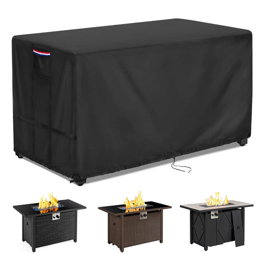 Youlvy Fire Pit Cover Rectangular 43 Inch - Waterproof Outdoor Fire Table Cover Rectangle Heavy Duty, 600D Patio Propane Gas Firepit Cover Rectangular Tear Weather Resistant - 43 x 24 x 25 Inch