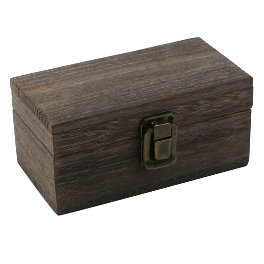 Tighall Antique Wooden Box with Hinged Lid and Lock Rectangle Wooden Storage Box Decorative Wood Box for Crafts, Hobbies, Gifts, and Jewelry Box