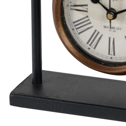 NIKKY HOME Small Retro Desk Clock, Silent Non-Ticking Classic Battery Operated Decorative Table Mantel Shelf Clock for Living Room
