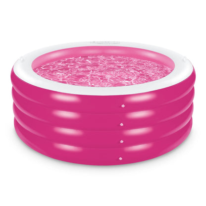 Inflatable Pool, Large Deep Round 70"x30" Family Inflatable Swimming Pool with Handles, Summer Water Party, Outdoor, Garden Backyard, Suitable for Adults (Pink)