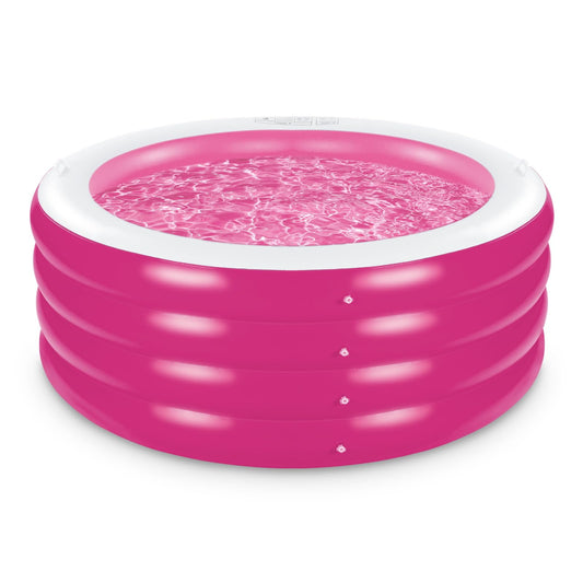 Inflatable Pool, Large Deep Round 70"x30" Family Inflatable Swimming Pool with Handles, Summer Water Party, Outdoor, Garden Backyard, Suitable for Adults (Pink)