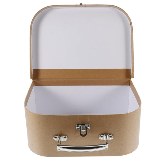VILLCASE Cardboard Suitcase Box with Handle - Decorative Thickened Paperboard Storage Box for Crafting Organizing and Gifting Jewelry, Stationery, Wedding Party Favors 10x7.5x3.9 inch
