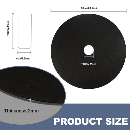 Tezhile 8 Pack Non-Woven Tree Mulch Ring 20.5 Inch, Round Mulch Ring Tree Protector Mat with 20 Garden Stakes, Reusable Heavy Duty Weed Barrier Fabric for Weed Control Root Protection