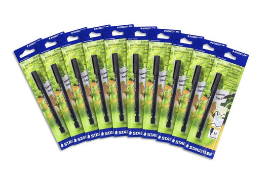 Staedtler Lumocolor Permanent Garden 319 GM Marker - Black (Pack of 10)