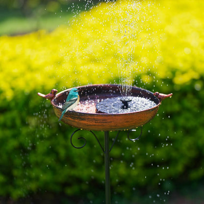 DREAMSOUL 38 Inch Tall Bird Bath with Stake, Vintage Copper Bird Bath for Outside Metal Freestanding Birdbath for Garden Yard Patio