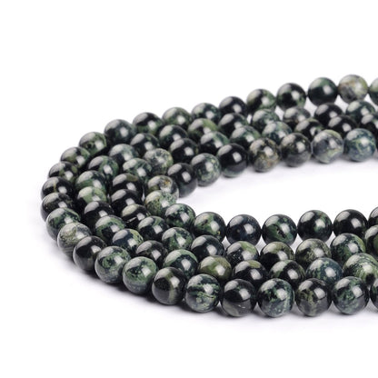 10mm Natural New Kambaba Jasper Gemstone Round Loose Beads Crystal Stone Bracelet Necklace Accessories Crafts for Jewelry Making DIY,1 Strand 15"