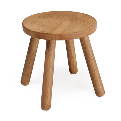 JUJIAFU 11.8" H Round Solid Wooden Stool Wood Plant Stand Woden Decorative Stool Garden Stool Portable Stand for Kitchen Bathroom Living Room Bedroom