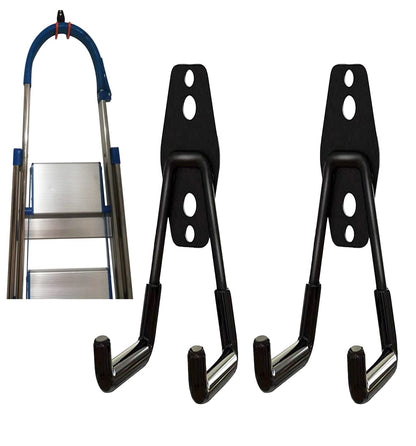 2Pcs Folding Step Stool Wall Mount Hooks, Telescoping Wall Mount Ladder Hooks,Household Engineering Ladder Hanger, Telescoping Ladder Hanger, for Garage & Shed Display & Storage Ladder Tool (U-Type)