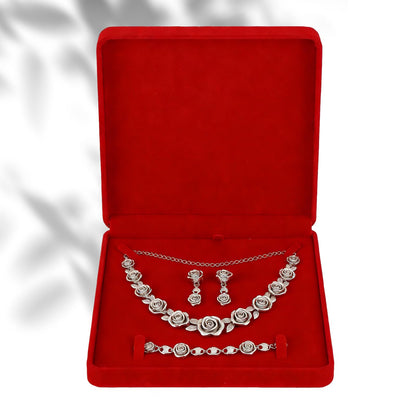 EATHEATY 6 Pack Large Velvet Jewelry Set Gift Boxes (7.5" Square) - Wine Red Display Case for Necklace, Earrings, Ring, Bracelet - Packaging for Wedding Bridesmaids, Retail, Anniversary