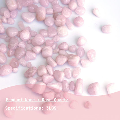 XMHOME 3 Pounds Rose Quartz Tumbled Stones - Pink Polished Crystals for Vase Filler, Love Energy, and Jewelry