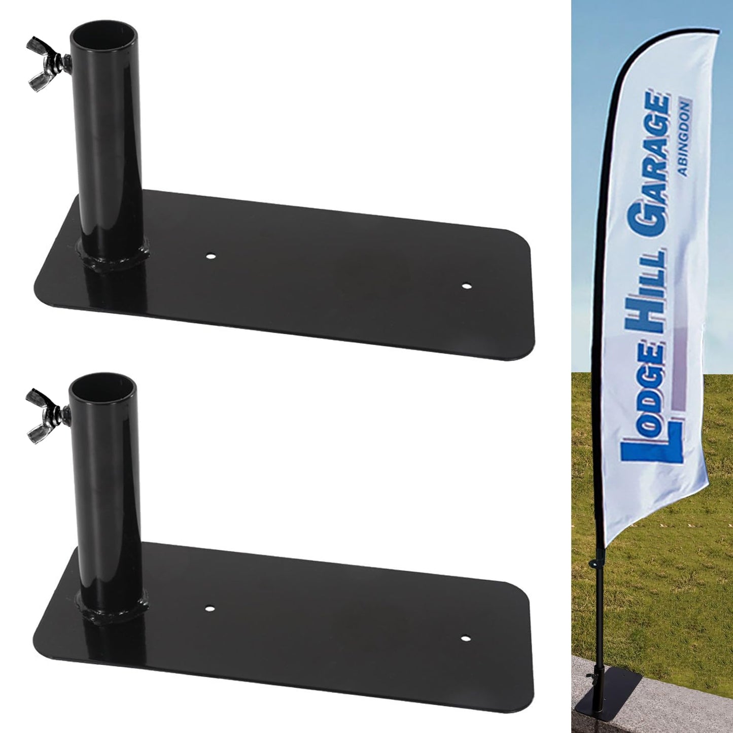 2 Pack Feather Flag Pole Tire Mount, Wheel Tire Mount Metal Flag Pole Holder for Diameter 0.87" Feather Flagpole Ideal for Cars RVs Truck Camping Tailgating and Outdoor Events (Diameter 0.87")
