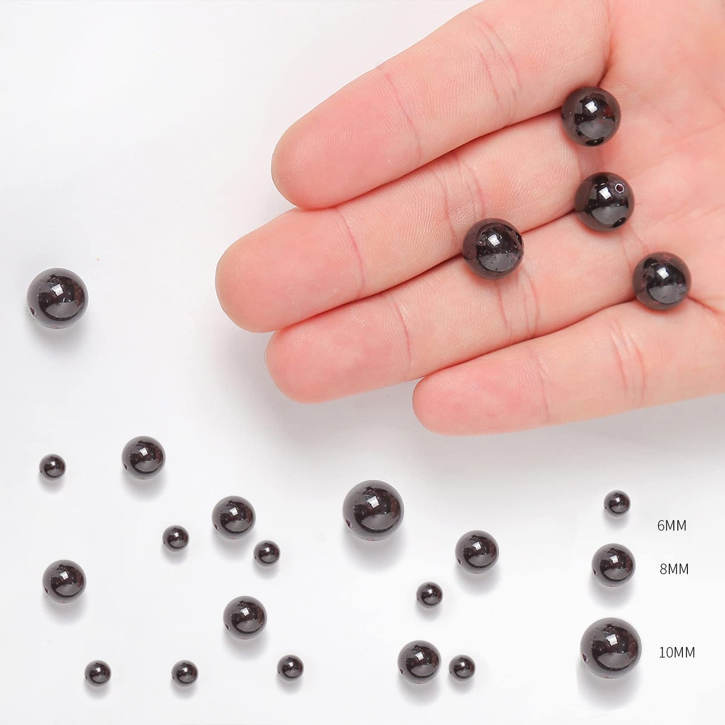 35pcs 10mm Natural Stone Beads Red Garnet Beads Energy Crystal Healing Power Gemstone for Jewelry Making, DIY Bracelet Necklace